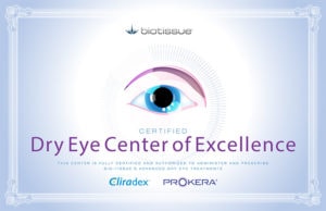 Dry Eye Center of Excellence Certificate