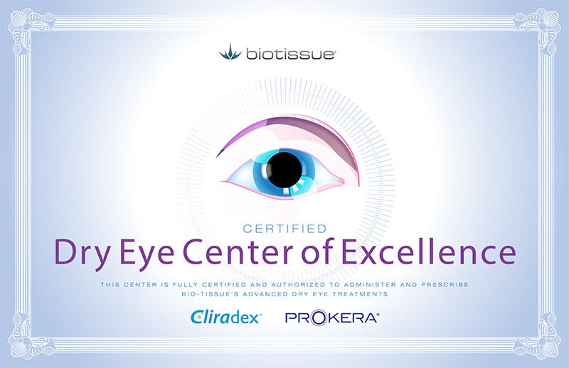 Dry Eye Center of Excellence Certificate