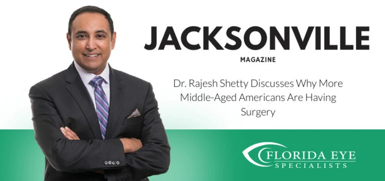 Dr. Shetty smiles. Text on image reads "Discusses Why More Middle-aged Americans are Having Surgery"