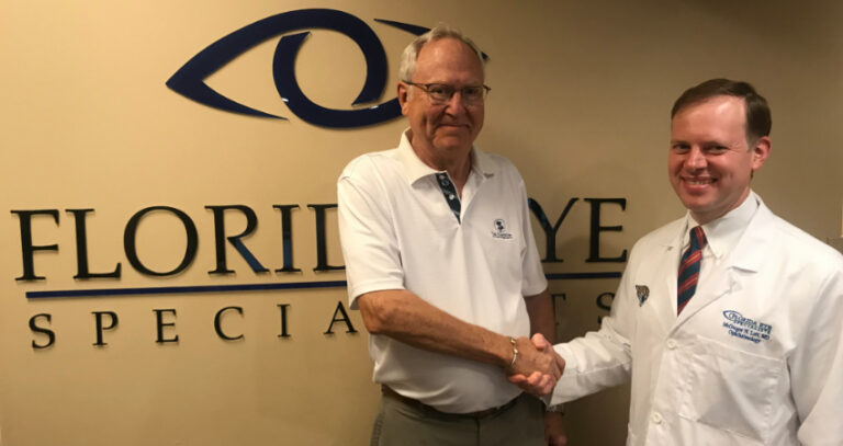 Dr. McGregor Lott and macular degeneration patient Leland Reineke