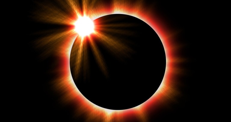 Solar Eclipse with a dark background