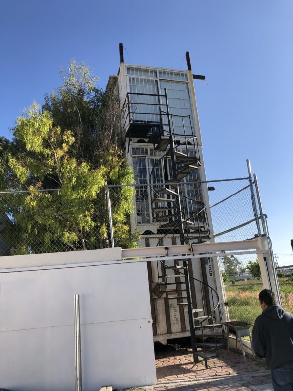 Cargo containers that have been converted into multi-level medical spaces