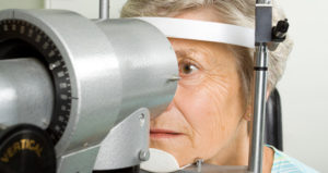 Lady Having Eye Test Examination