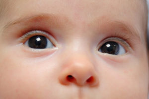 Close-up image of a baby's eyes