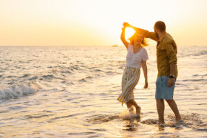 young couple on beach