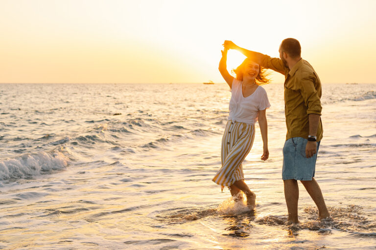 young couple on beach